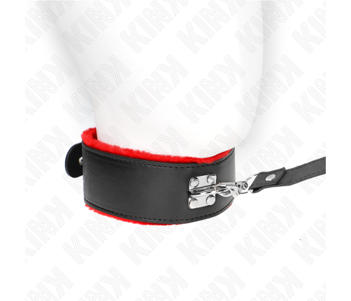 KINK - NECKLACE WITH BELT 116 CM WITH RED LEATHER STRAP ADJUSTABLE 40-48 CM X 6 CM