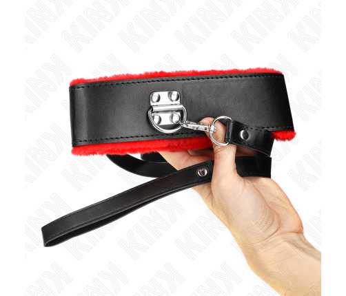 KINK - NECKLACE WITH BELT 116 CM WITH RED LEATHER STRAP ADJUSTABLE 40-48 CM X 6 CM