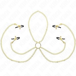 KINK - 4 NIPPLE AND CLIT CLAMPS ADJUSTABLE GOLD