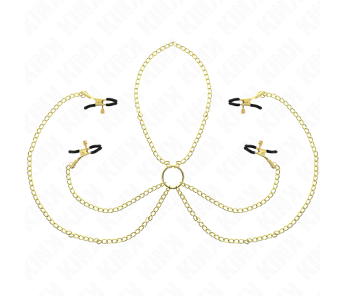 KINK - 4 NIPPLE AND CLIT CLAMPS ADJUSTABLE GOLD