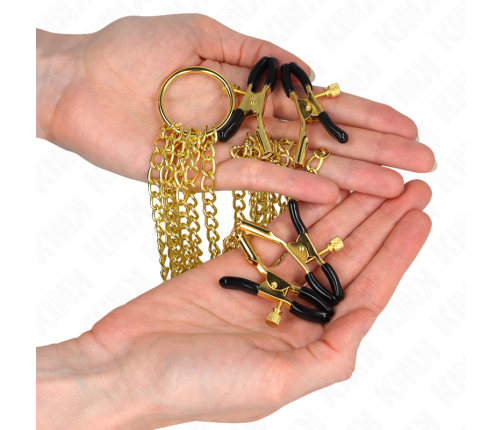 KINK - 4 NIPPLE AND CLIT CLAMPS ADJUSTABLE GOLD