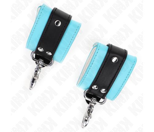 KINK - PREMIUM LOCKABLE WRIST RESTRAINTS BLACK / BLUE ADJUSTABLE 21-28 CM X 5.5 CM