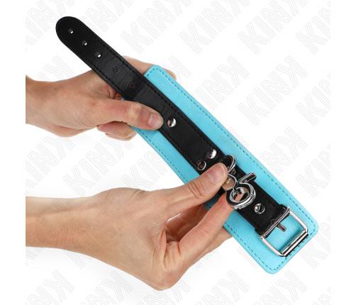 KINK - PREMIUM LOCKABLE WRIST RESTRAINTS BLACK / BLUE ADJUSTABLE 21-28 CM X 5.5 CM