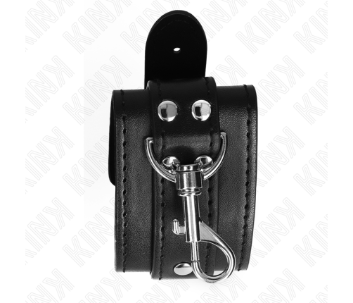 KINK - LOCKABLE DUNGEON WRIST RESTRAINTS BLACK ADJUSTABLE 21-28 CM X 5.5 CM