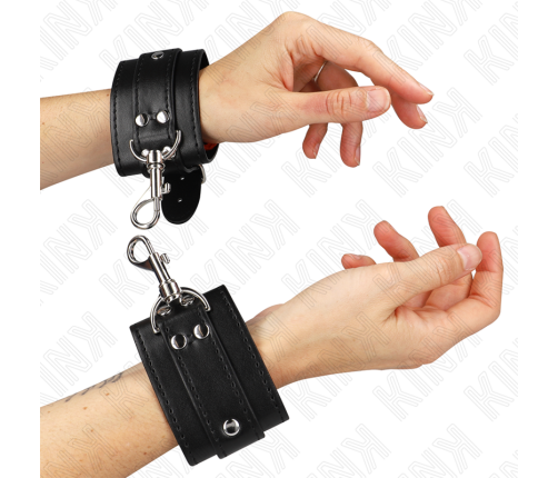 KINK - LOCKABLE DUNGEON WRIST RESTRAINTS BLACK ADJUSTABLE 21-28 CM X 5.5 CM