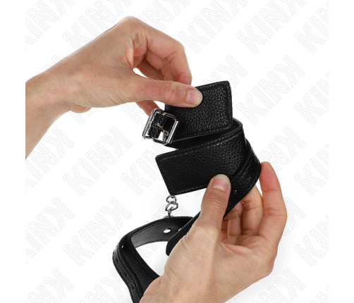 KINK - SNAKE PATTERN WRIST RESTRAINTS BLACK ADJUSTABLE 20-28 CM X 5.4 CM