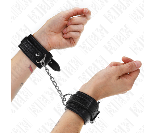 KINK - SNAKE PATTERN WRIST RESTRAINTS BLACK ADJUSTABLE 20-28 CM X 5.4 CM