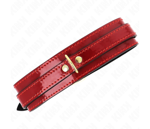 KINK - WINE RED ADJUSTABLE NECKLACE WITH GOLDEN DETAILS 29-42.5 CM X 4 CM