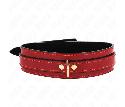 KINK - WINE RED ADJUSTABLE NECKLACE WITH GOLDEN DETAILS 29-42.5 CM X 4 CM