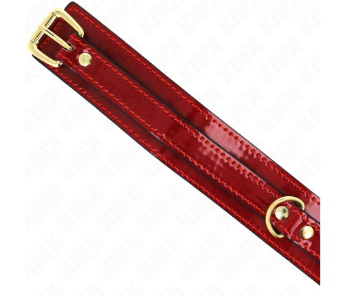 KINK - WINE RED ADJUSTABLE NECKLACE WITH GOLDEN DETAILS 29-42.5 CM X 4 CM