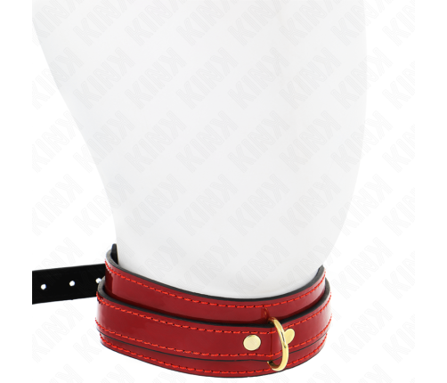 KINK - WINE RED ADJUSTABLE NECKLACE WITH GOLDEN DETAILS 29-42.5 CM X 4 CM