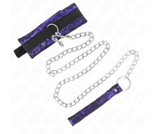 KINK - SHORT VELVET LACE NECKLACE WITH BELT 105 CM WITH NYLON TRIM 44 X 5.5 CM