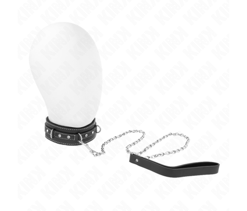 KINK - PVC LEATHER NECKLACE WITH BELT 105 CM RHINESTONE RIVET 41.5 X 4 CM