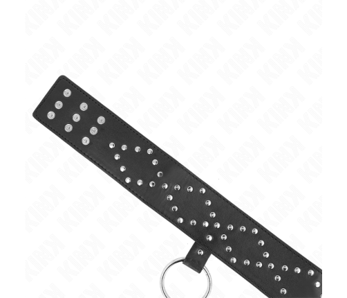 KINK - NECKLACE 65 CM WITH LEASH WITH SILVER STUDS MODEL 3 ADJUSTABLE 36-43 CM X 5 CM