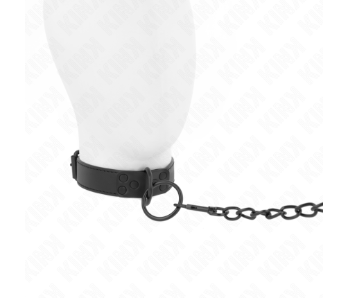 KINK - COLLAR WITH DARK LEASH 65 CM ADJUSTABLE 37-54 CM X 3 CM