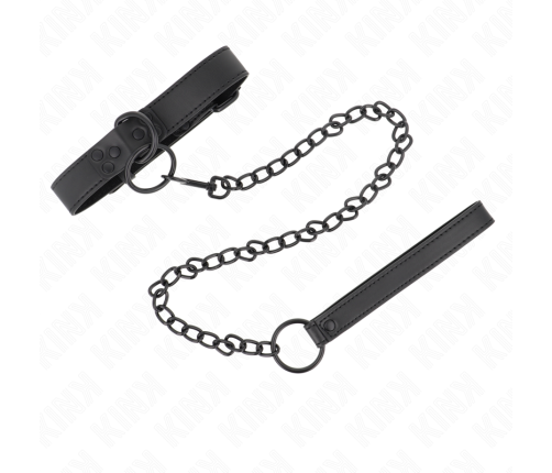 KINK - COLLAR WITH DARK LEASH 65 CM ADJUSTABLE 37-54 CM X 3 CM