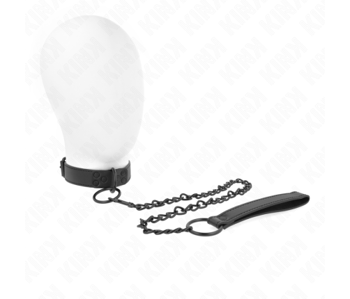 KINK - COLLAR WITH DARK LEASH 65 CM ADJUSTABLE 37-54 CM X 3 CM