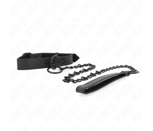 KINK - COLLAR WITH DARK LEASH 65 CM ADJUSTABLE 37-54 CM X 3 CM