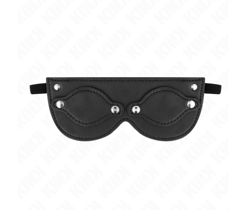 KINK - LEATHERETTE MASK WITH DETACHABLE EYE COVERS 22 x 9 CM