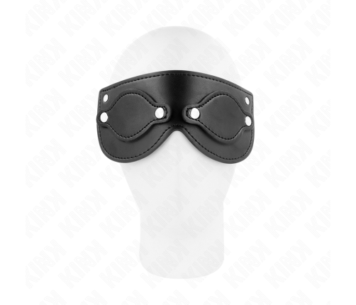 KINK - LEATHERETTE MASK WITH DETACHABLE EYE COVERS 22 x 9 CM