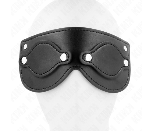 KINK - LEATHERETTE MASK WITH DETACHABLE EYE COVERS 22 x 9 CM