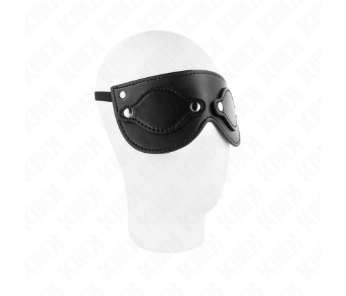 KINK - LEATHERETTE MASK WITH DETACHABLE EYE COVERS 22 x 9 CM
