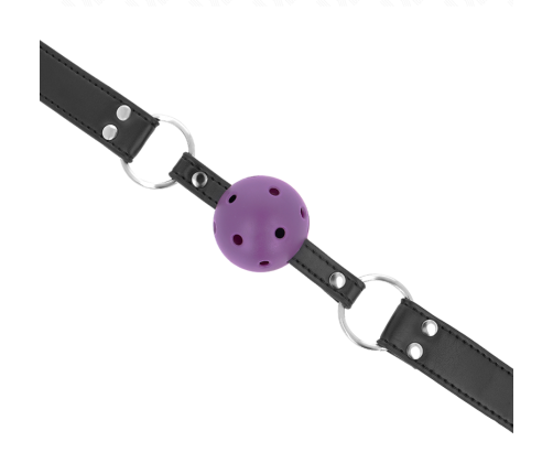 KINK - BREATHABLE BALL 4 CM GAG WITH DOUBLE RIVET PURPLE 62.5 x 2.5 CM ADJUSTABLE 42-58 CM
