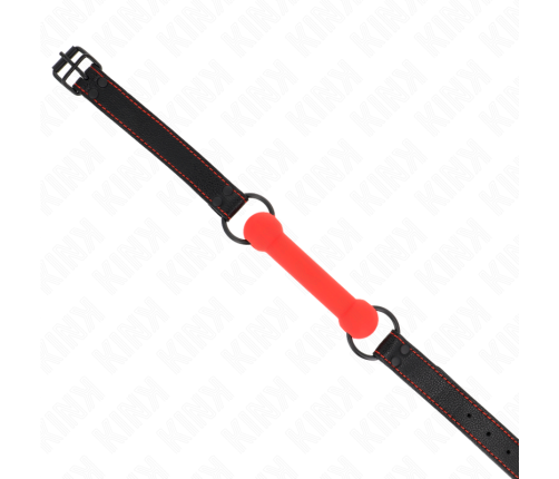 KINK - BONE GAG WITH LEATHERETTE STRAP RED ADJUSTABLE 41-57 CM
