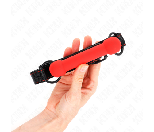 KINK - BONE GAG WITH LEATHERETTE STRAP RED ADJUSTABLE 41-57 CM
