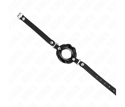 KINK - LIP 8 CM GAG WITH BLACK LEATHERETTE STRAP 63 x 2 CM ADJUSTABLE 39-58 CM