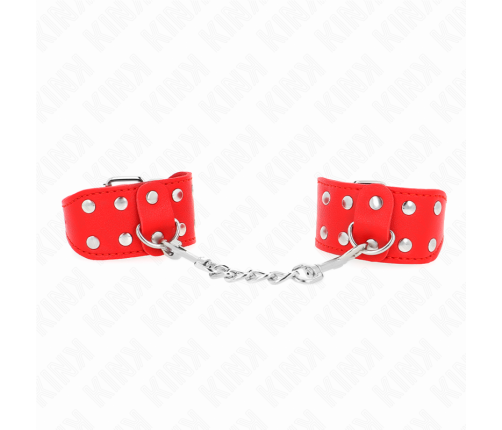 KINK - WRISTBANDS WITH DOUBLE LINE OF ADJUSTABLE STUDS RED