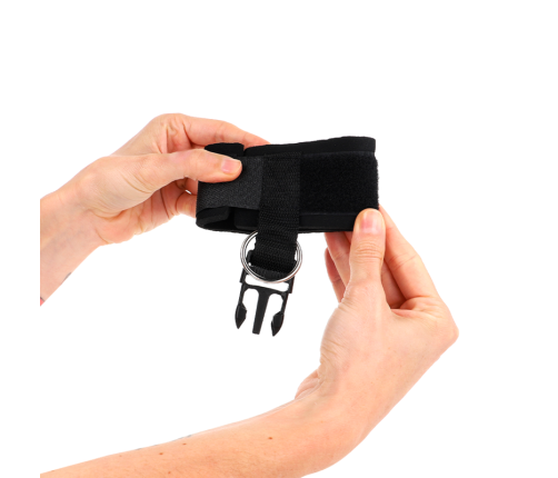 KINK - NEOPRENE HOOK&LOOP FASTENER WRIST RESTRAINTS BLACK ADJUSTABLE 22-34 CM