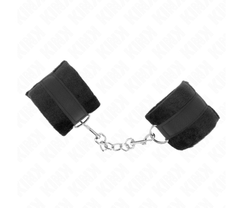 KINK - BEGINNER FUR HAND CUFFS BLACK 30 X 7 CM