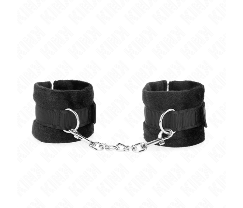 KINK - BEGINNER FUR HAND CUFFS BLACK 30 X 7 CM