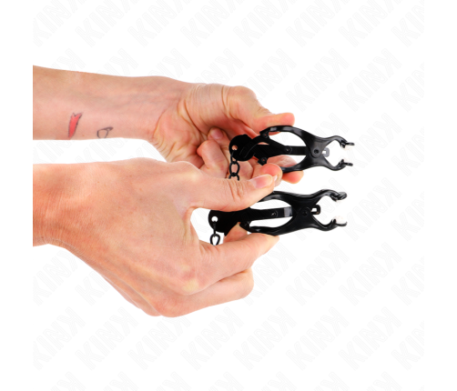 KINK - JAPANESE CLOVER NIPPLE CLAMPS WITH CHAIN BLACK 30 CM