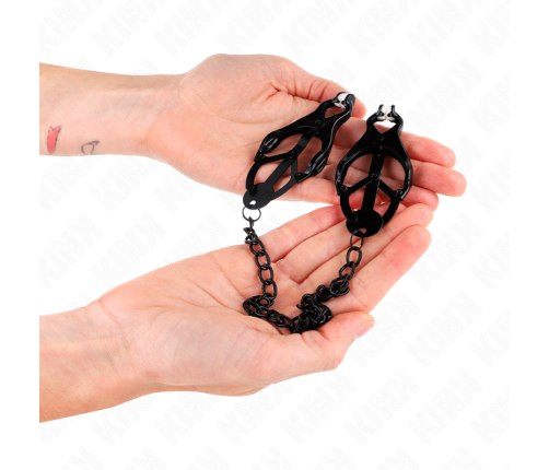 KINK - JAPANESE CLOVER NIPPLE CLAMPS WITH CHAIN BLACK 30 CM