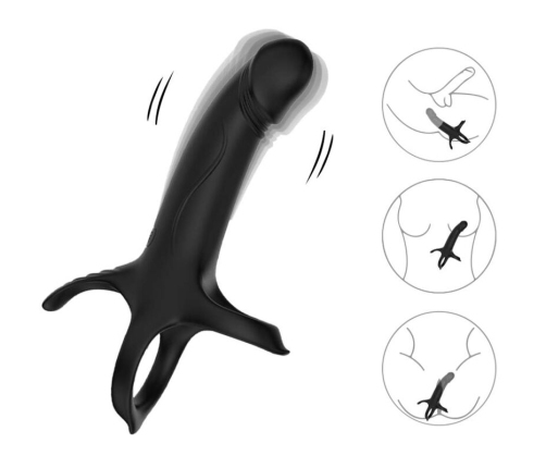 ARMONY - DILDO WITH RING & VIBRATOR BLACK
