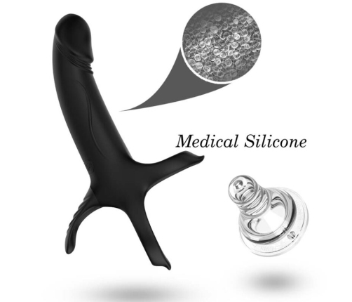 ARMONY - DILDO WITH RING & VIBRATOR BLACK