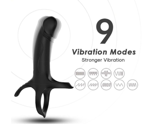 ARMONY - DILDO WITH RING & VIBRATOR BLACK