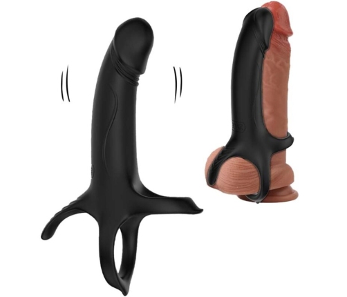 ARMONY - DILDO WITH RING & VIBRATOR BLACK