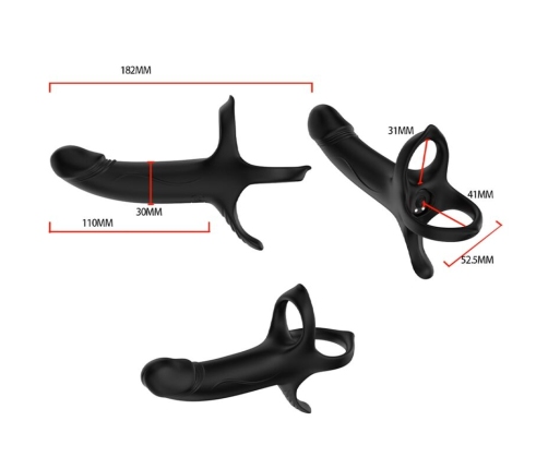 ARMONY - DILDO WITH RING & VIBRATOR BLACK