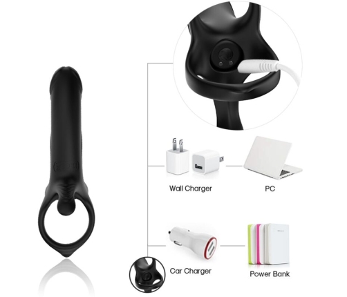 ARMONY - DILDO WITH RING & VIBRATOR BLACK