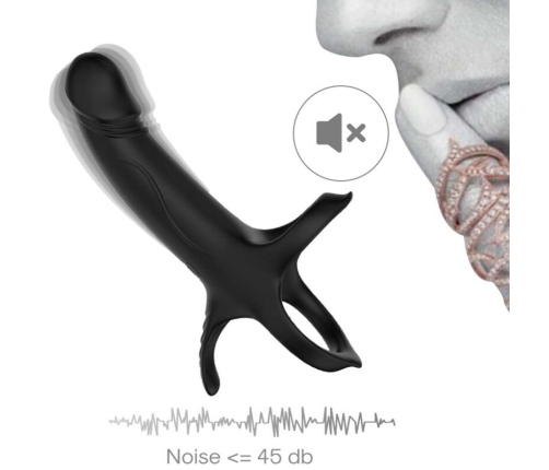 ARMONY - DILDO WITH RING & VIBRATOR BLACK