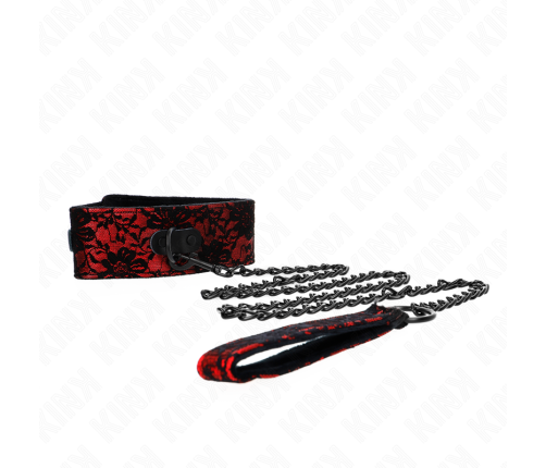 KINK - LACE NECKLACE WITH BELT WITH REAL LEATHER BELT 105 CM / 44 X 5.5 CM