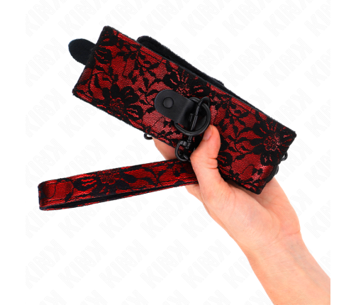 KINK - LACE NECKLACE WITH BELT WITH REAL LEATHER BELT 105 CM / 44 X 5.5 CM