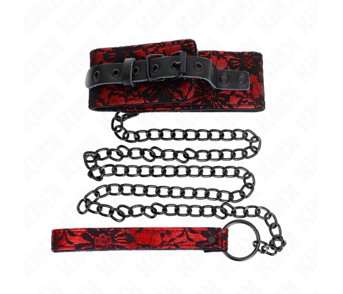 KINK - LACE NECKLACE WITH BELT WITH REAL LEATHER BELT 105 CM / 44 X 5.5 CM