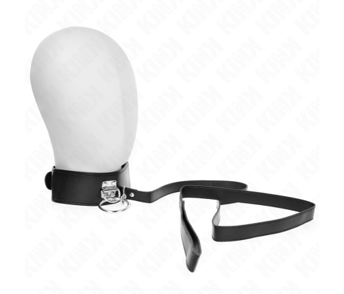 KINK - STUDDED LEASH 116 CM COLLAR WITH LEATHERETTE STRAP 50 X 5 CM