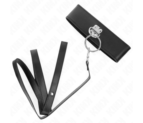 KINK - STUDDED LEASH 116 CM COLLAR WITH LEATHERETTE STRAP 50 X 5 CM