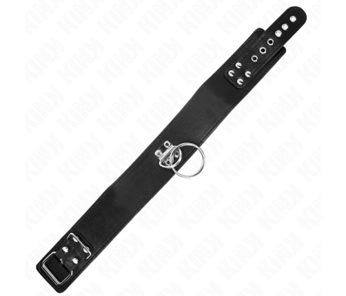 KINK - STUDDED LEASH 116 CM COLLAR WITH LEATHERETTE STRAP 50 X 5 CM