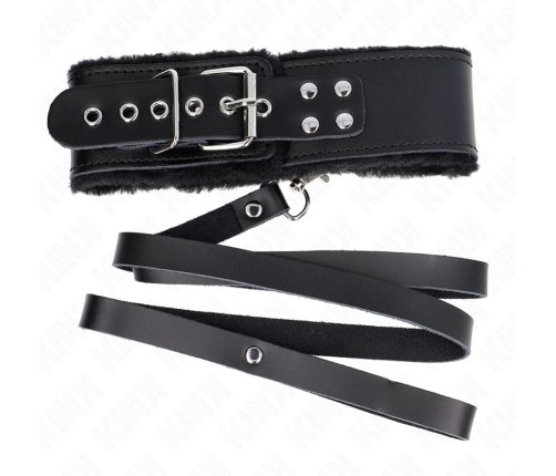 KINK - NECKLACE WITH BELT 116 CM WITH BLACK LEATHER STRAP ADJUSTABLE 40-48 CM X 6 CM